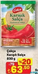 ÇOKÇA KARIŞIK SALÇA 830 G fiyat ve kampanya bilgisi